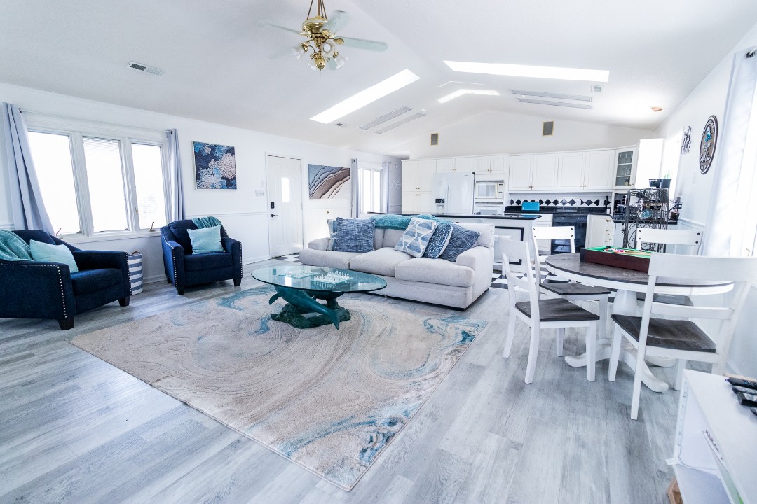 Bright living and dining space